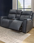 Warren - Power Reclining Loveseat With Console, Power Headrest & Lumbar
