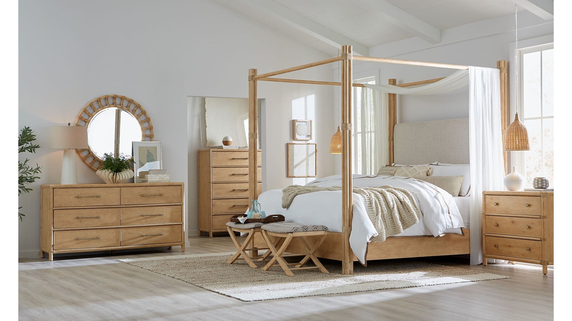 Retreat - Pole Rattan Accent Mirror