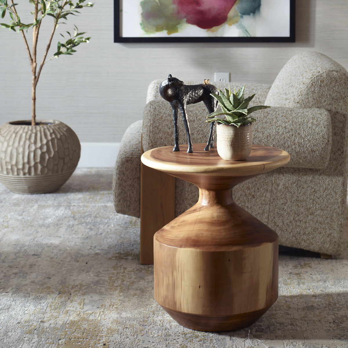 Lynx - Hourglass Accent Table - Dark Brown