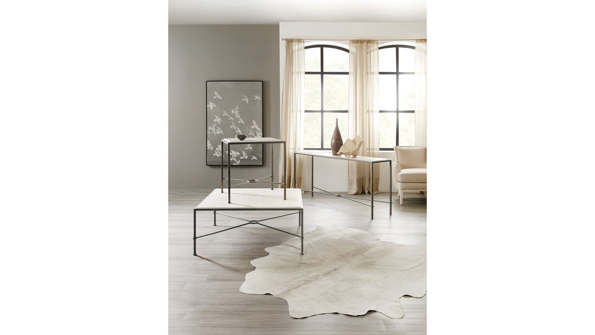 Melange - End Table - White