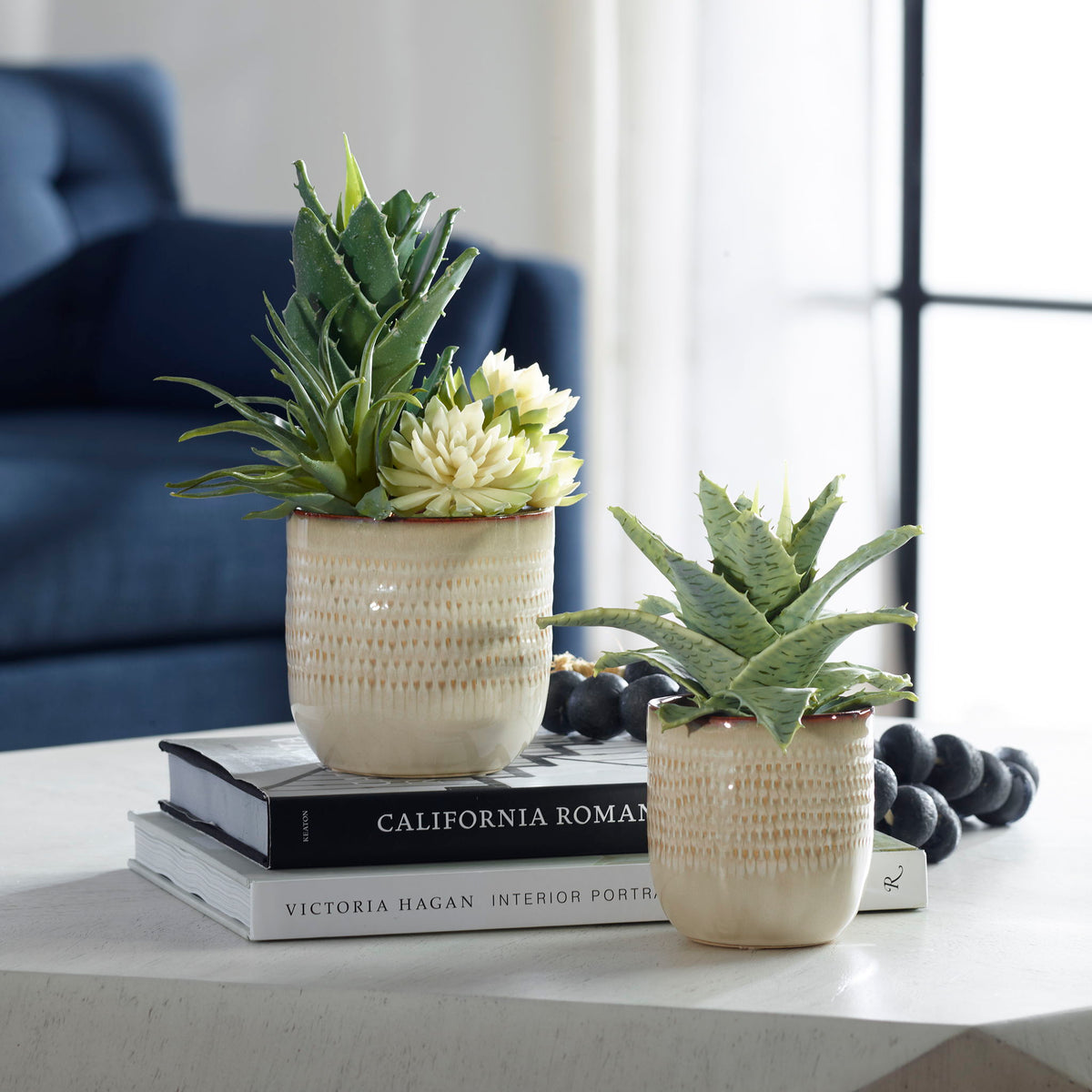 Seaside Succulents Set of 2 - Silver