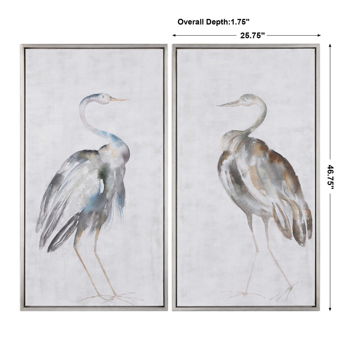 Summer Birds - Framed Art (Set of 2) - Silver