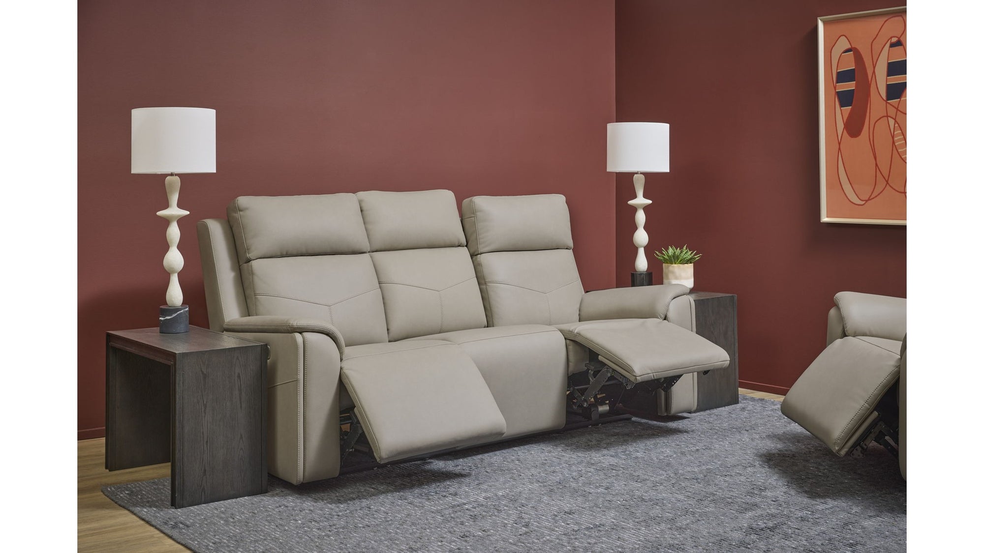 Vernon - Power Reclining Sofa With Console, Power Headrest, Lumbar, Heat &amp; Massage