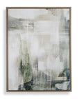 Subliminal Drift - Framed Modern Art - Black / Brown / Gray / Green / White