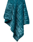 Stella - Faux Silk Velvet Double Box Stitch Throw - Teal