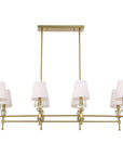 Arques - 8 Light Linear Chandelier - White / Gold