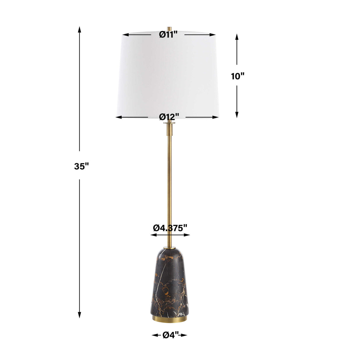 Jenson - Marble Buffet Lamp - Black