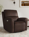 Henry - Power Swivel Gliding Recliner With Power Headrest, Lumbar, Heat & Massage