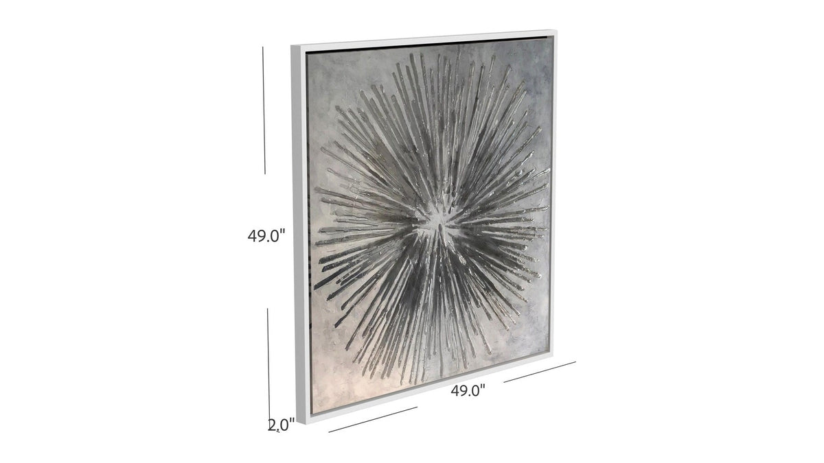 Energy Burst Canvas Art - Pearl Silver