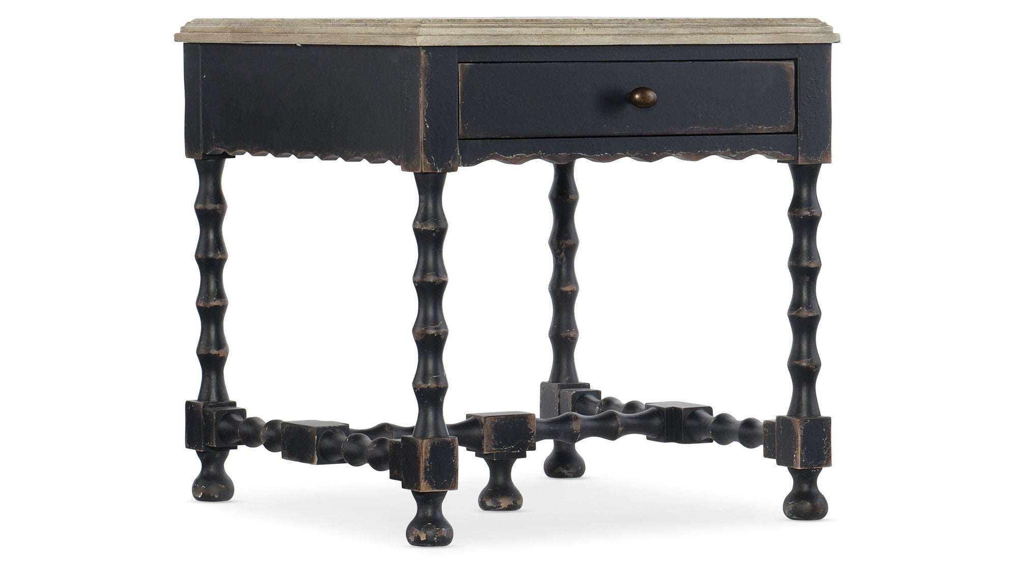 Ciao Bella - Rectangular End Table - Light Brown / Black