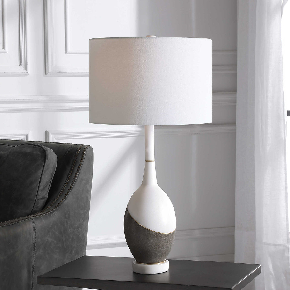 Tanali - Modern Table Lamp - White &amp; Gray
