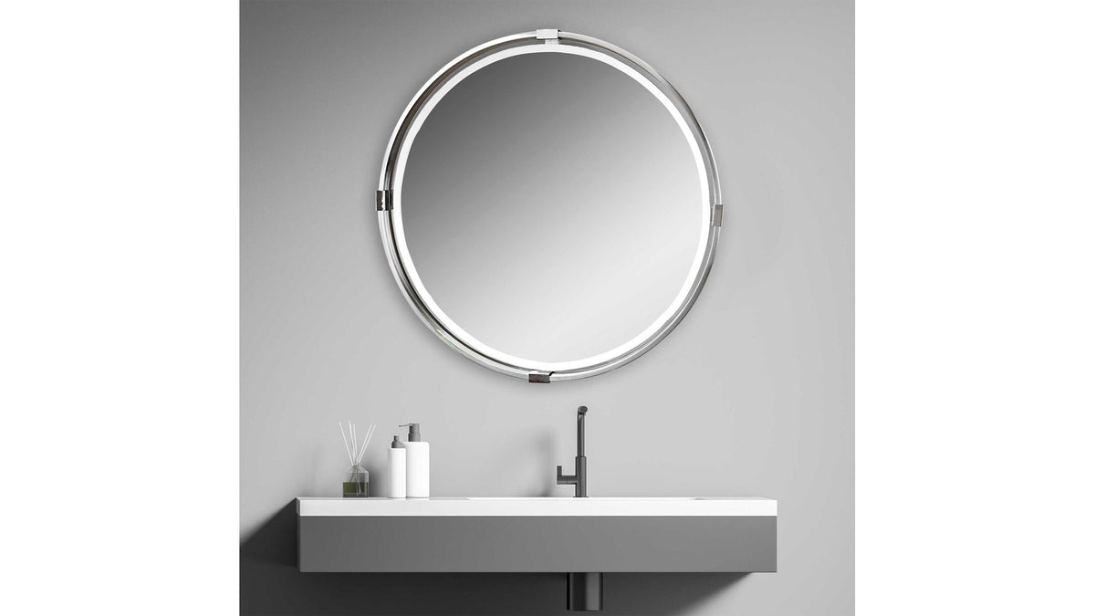 Tazlina - Round Mirror - Brushed Nickel