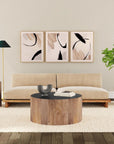 Eartha Canvas Art Set of 3 - Beige / Black