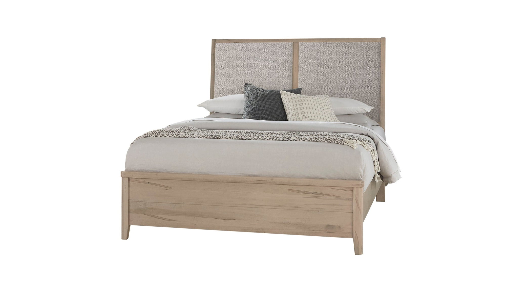 Woodbridge - Upholstered Bed - Light Brown Wood