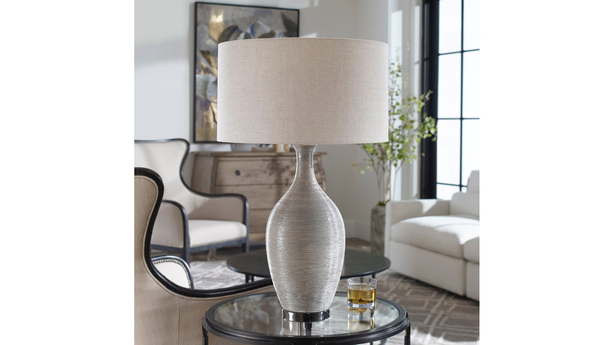Dinah - Textured Table Lamp - Gray