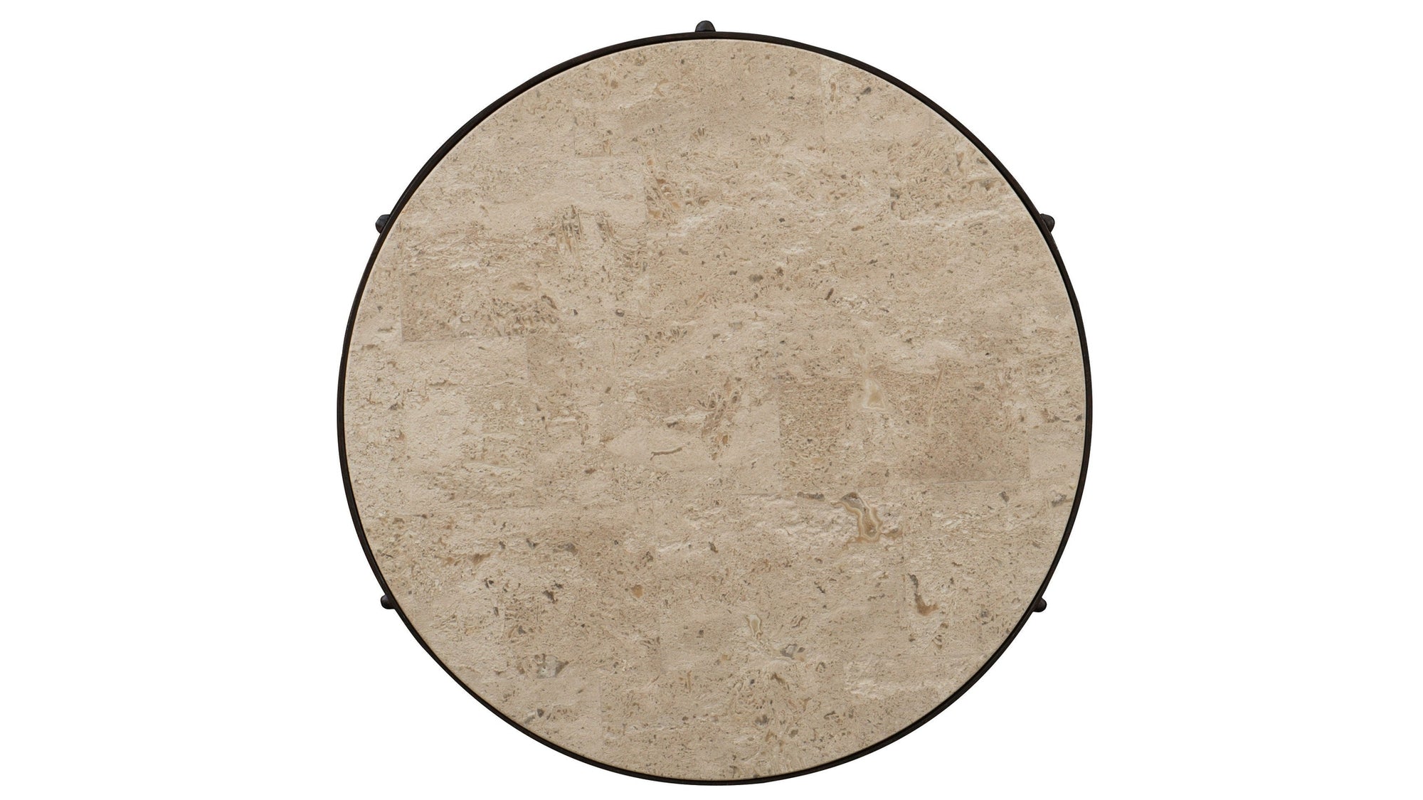 Hill Country - Luckenbach Metal And Stone End Table - Light Brown / Black