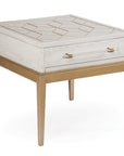 Perrine - Rectangle End Table - White / Gold