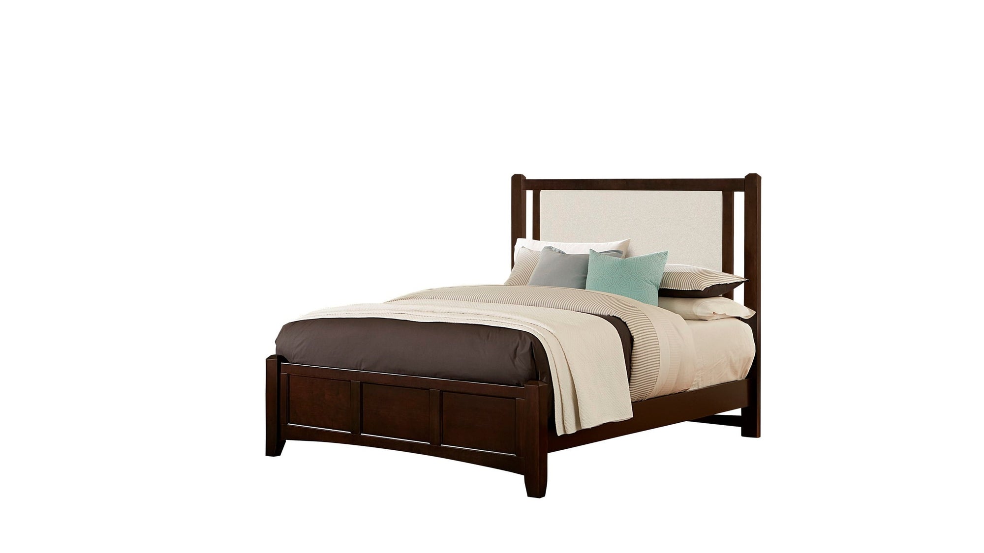 Bonanza - Pebble Gray Upholstered Bed With Mansion Footboard