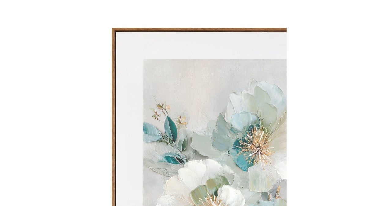 Floral Harmony I Framed Canvas - Beige