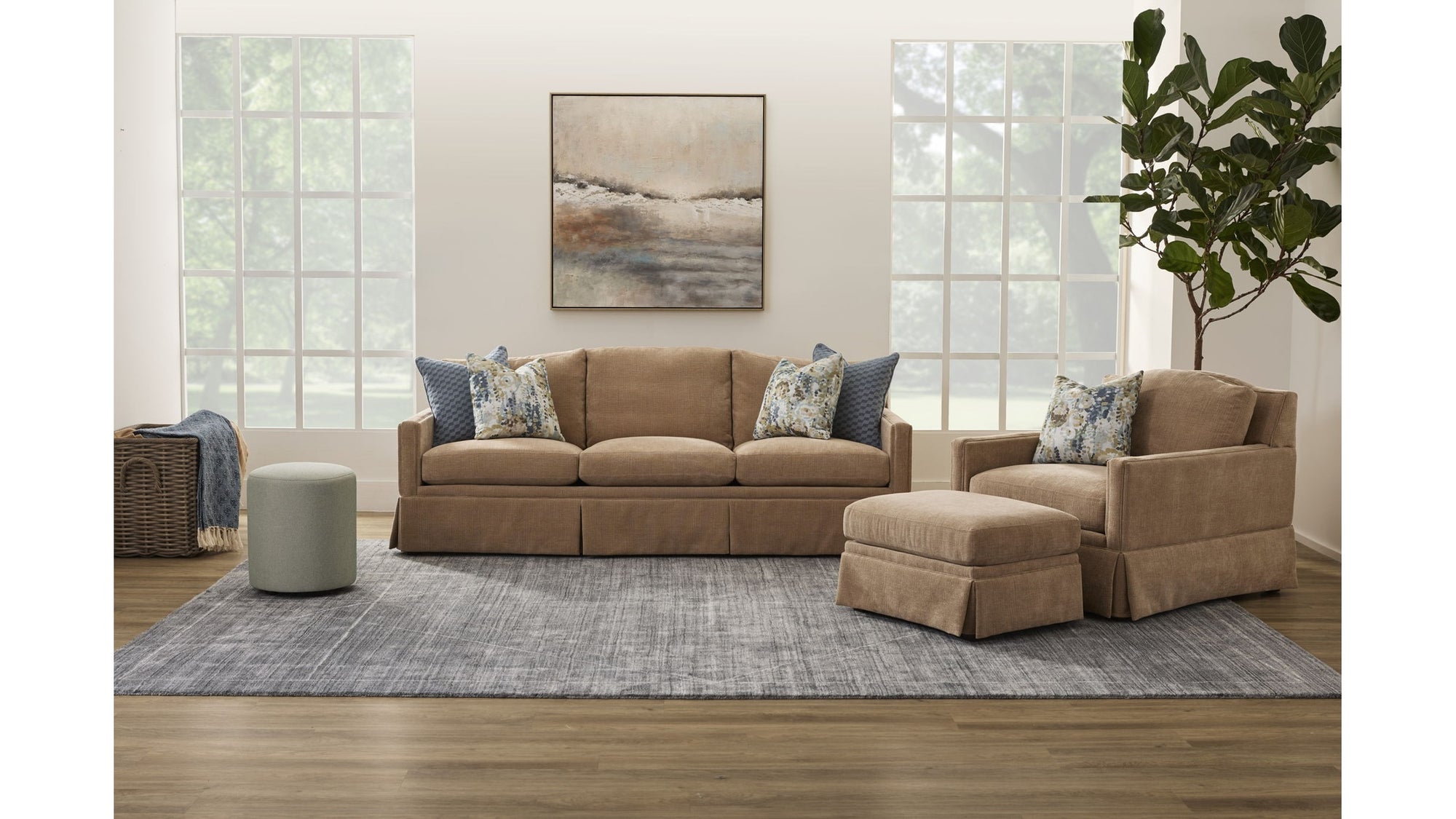 Lottie - Fabric Sofa With Skirt Trim