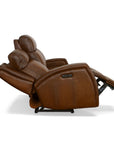 Mustang - Power Sofa With Power Headrest - Rust