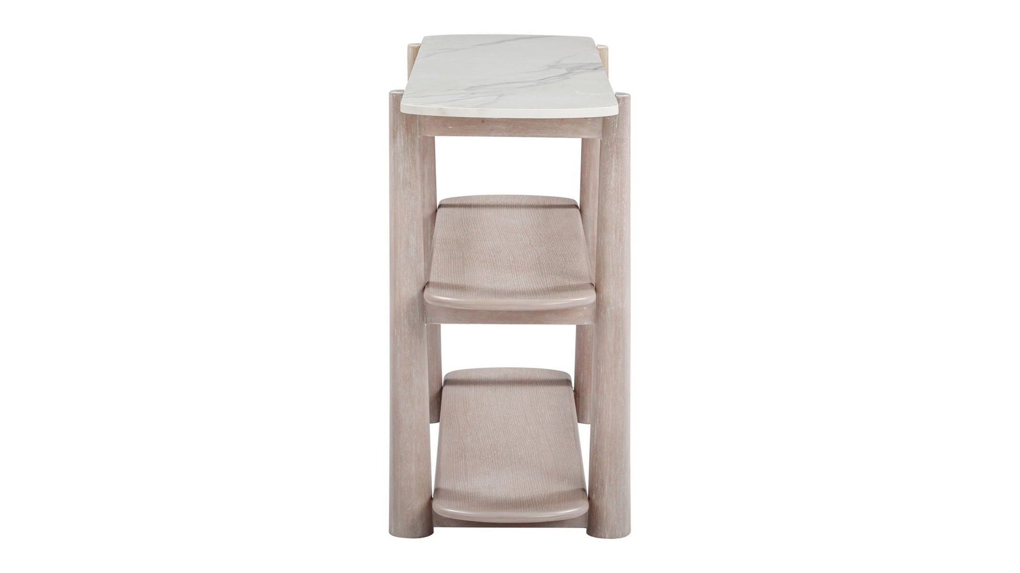 Horizons - Console Table - White Oak / White Marble