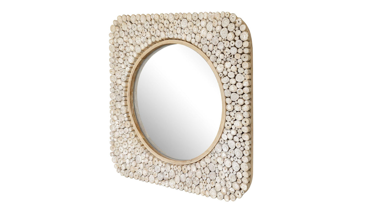 Merak - Teak Mosaic Mirror - Woodtone