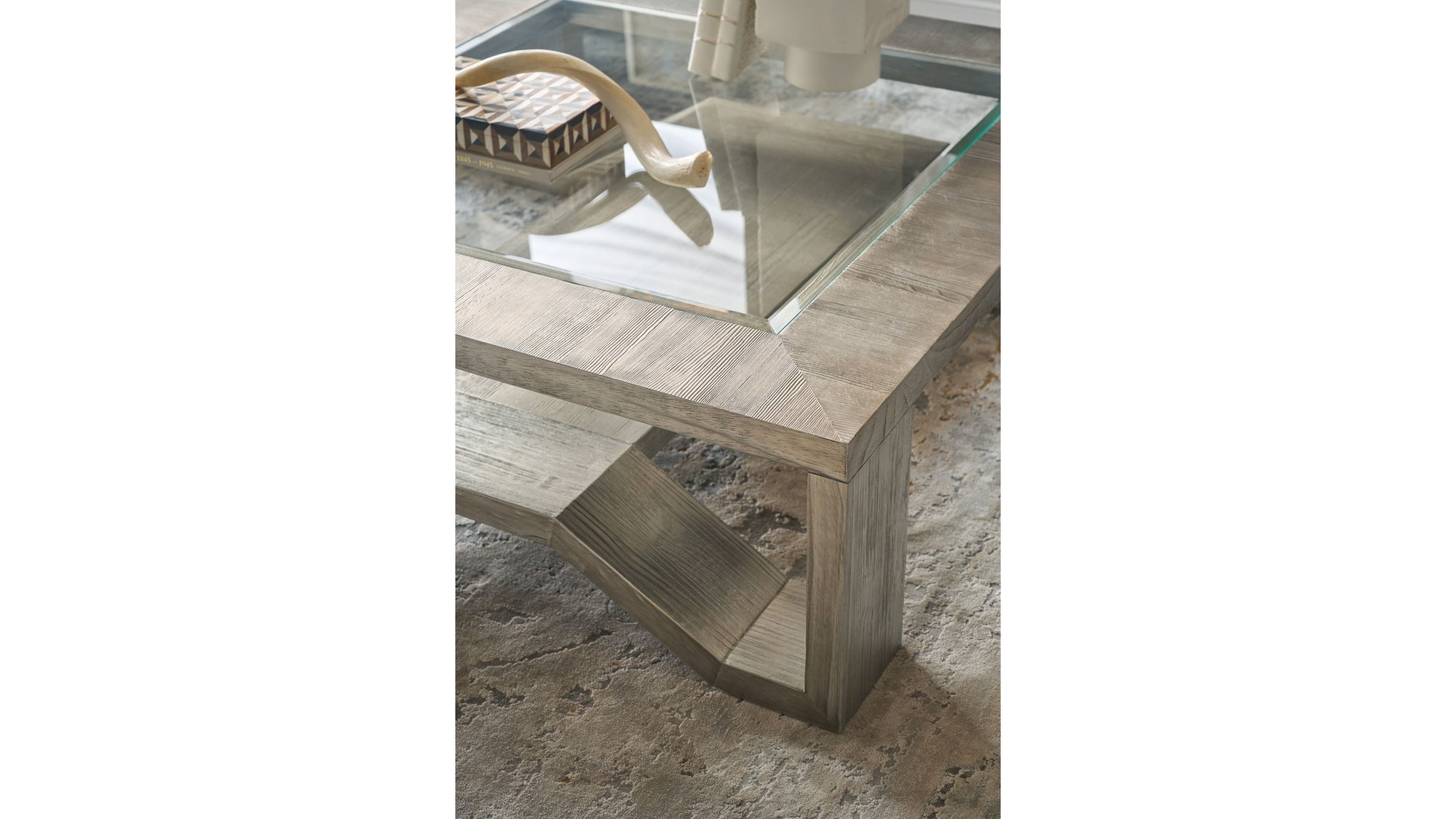 Melange - Saber Cocktail Table - Pearl Silver