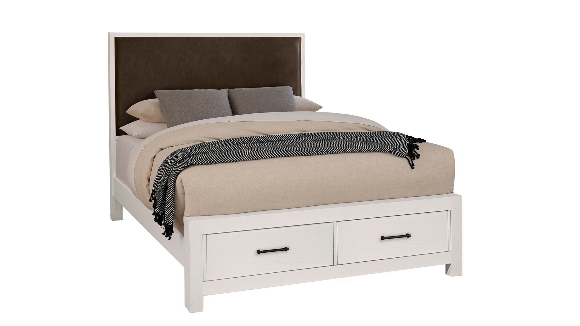 Lodge & Loft - Upholstered Storage Bed - Dark Oak / Sedona Brown