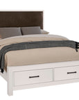 Lodge & Loft - Upholstered Storage Bed - Dark Oak / Sedona Brown