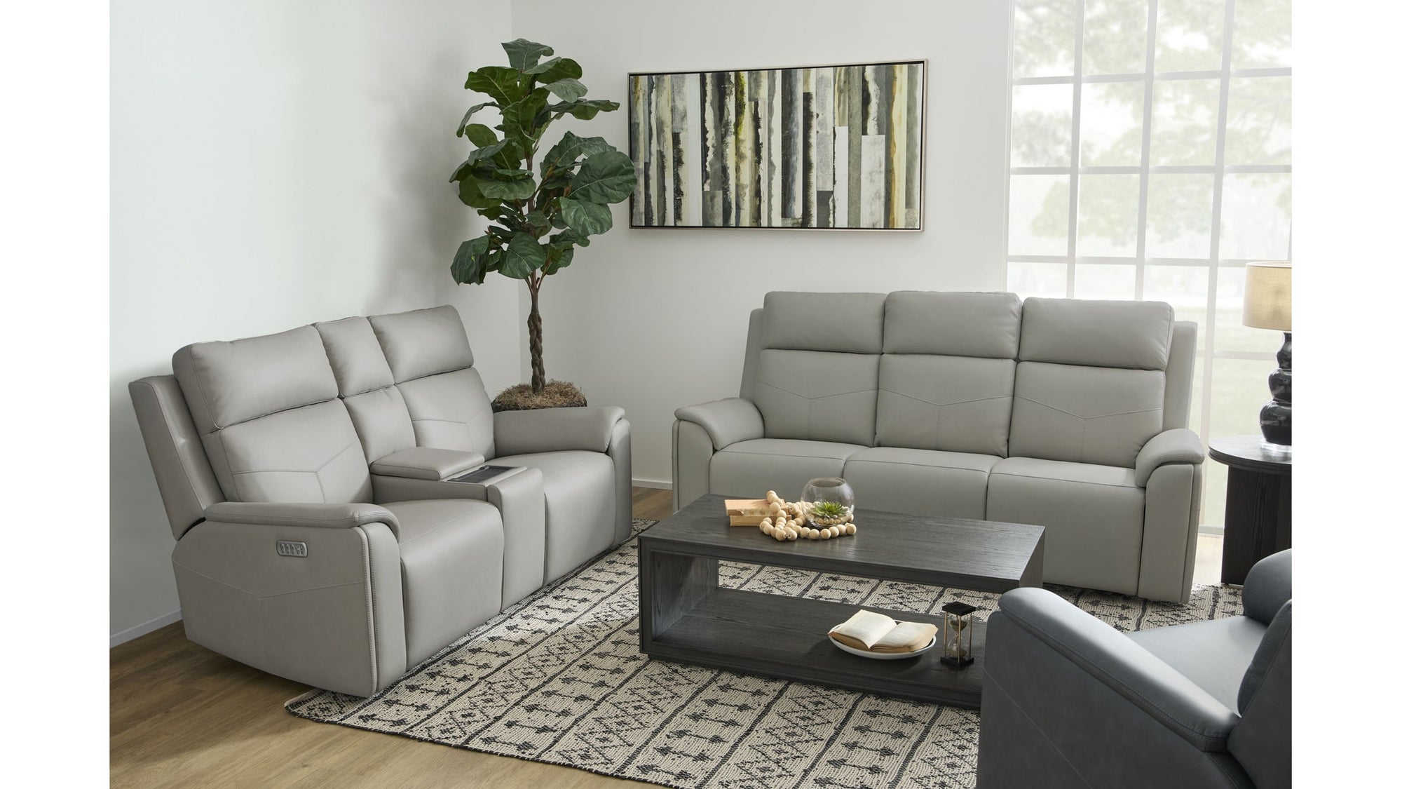 Vernon - Power Reclining Loveseat With Console, Power Headrests, Lumbar, Heat &amp; Massage