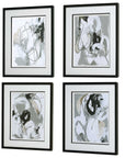 Tangled Threads - Abstract Framed Prints (Set of 4) - Silver