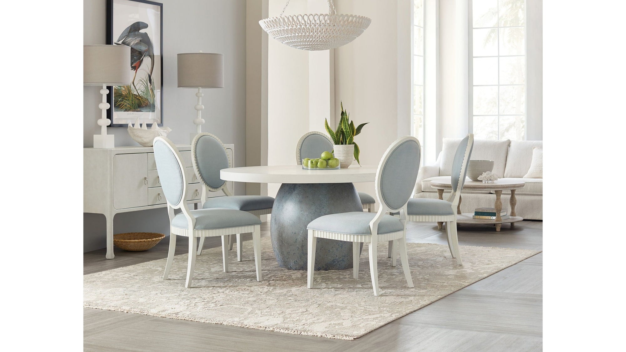 Serenity - Martinique Side Chair Set of 2 - White / Pearl Silver