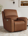 Henry - Power Swivel Gliding Recliner With Power Headrest, Lumbar, Heat & Massage