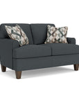 Moxy - Fabric Loveseat, T-Shaped Seat Cushion, Rounded Mailbox Arms