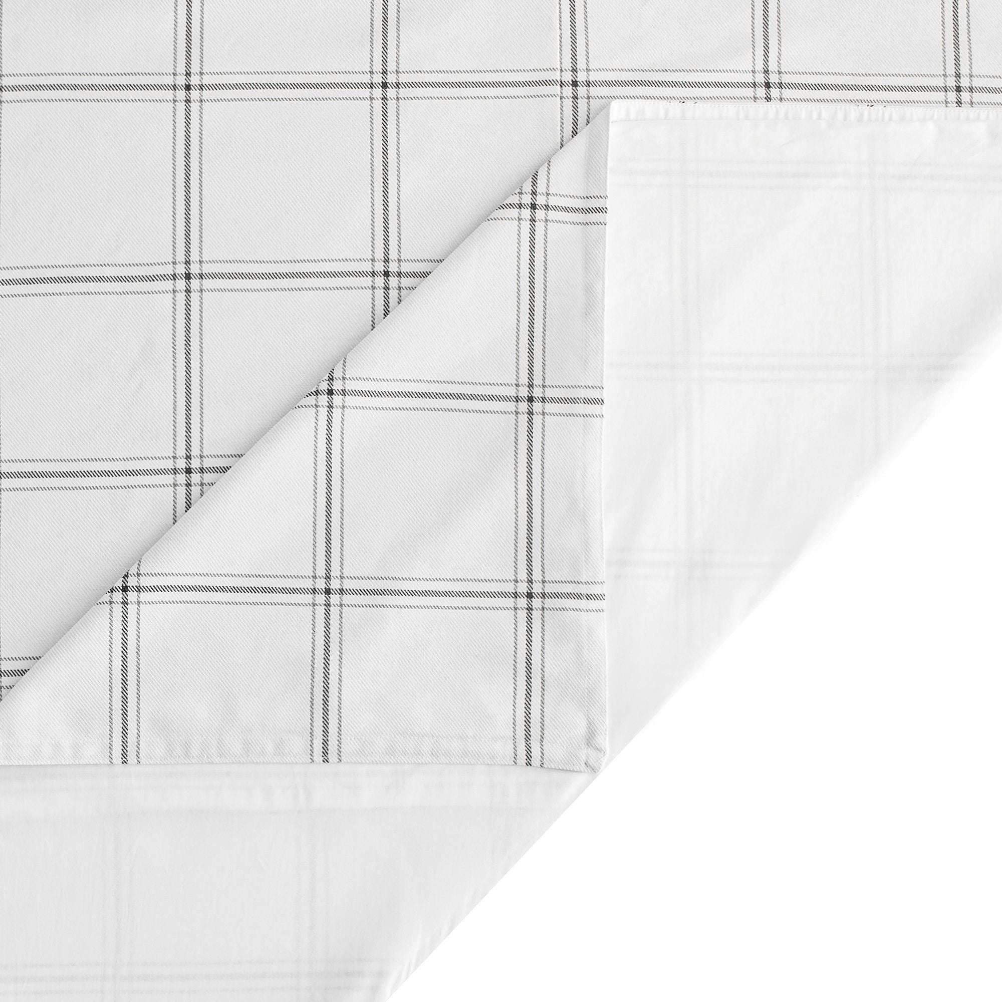 Windowpane - King Plaid Duvet Cover Set (Set of 3) - White