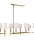 Arques - 8 Light Linear Chandelier - White / Gold
