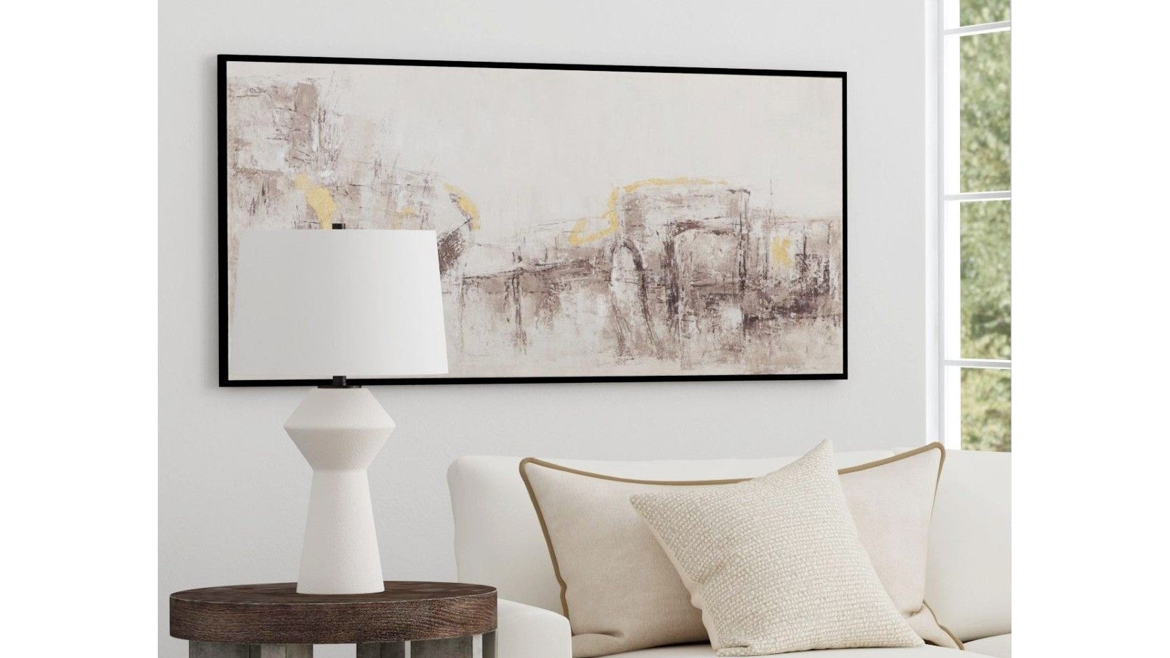 About Town Framed Canvas - Gray