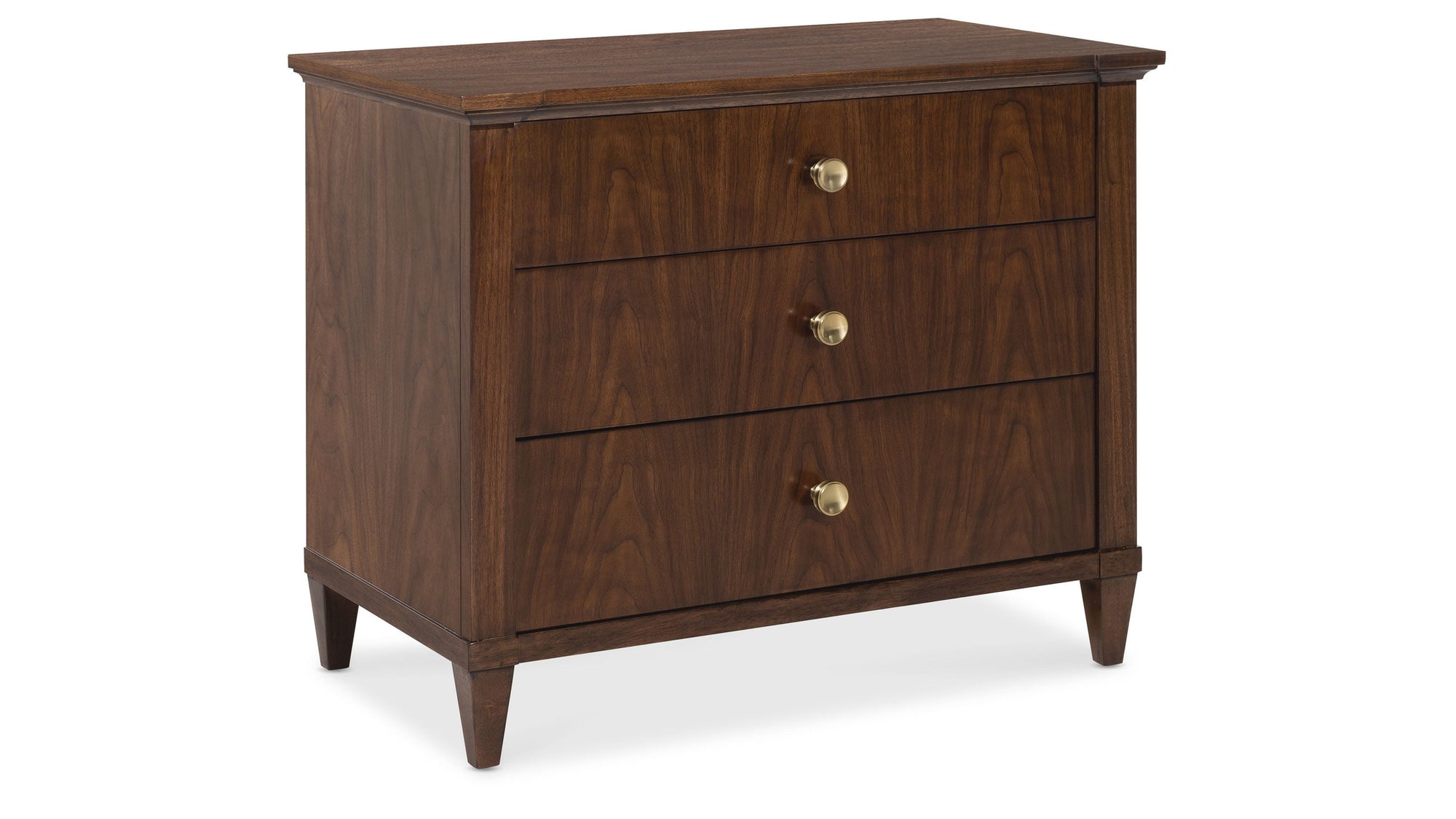 Archives - Three-Drawer Nightstand - Dark Brown