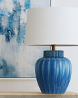 Avery - Table Lamp - Blue / White
