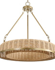 Ladakh - 9 Light Round Wicker Pendant - Gold