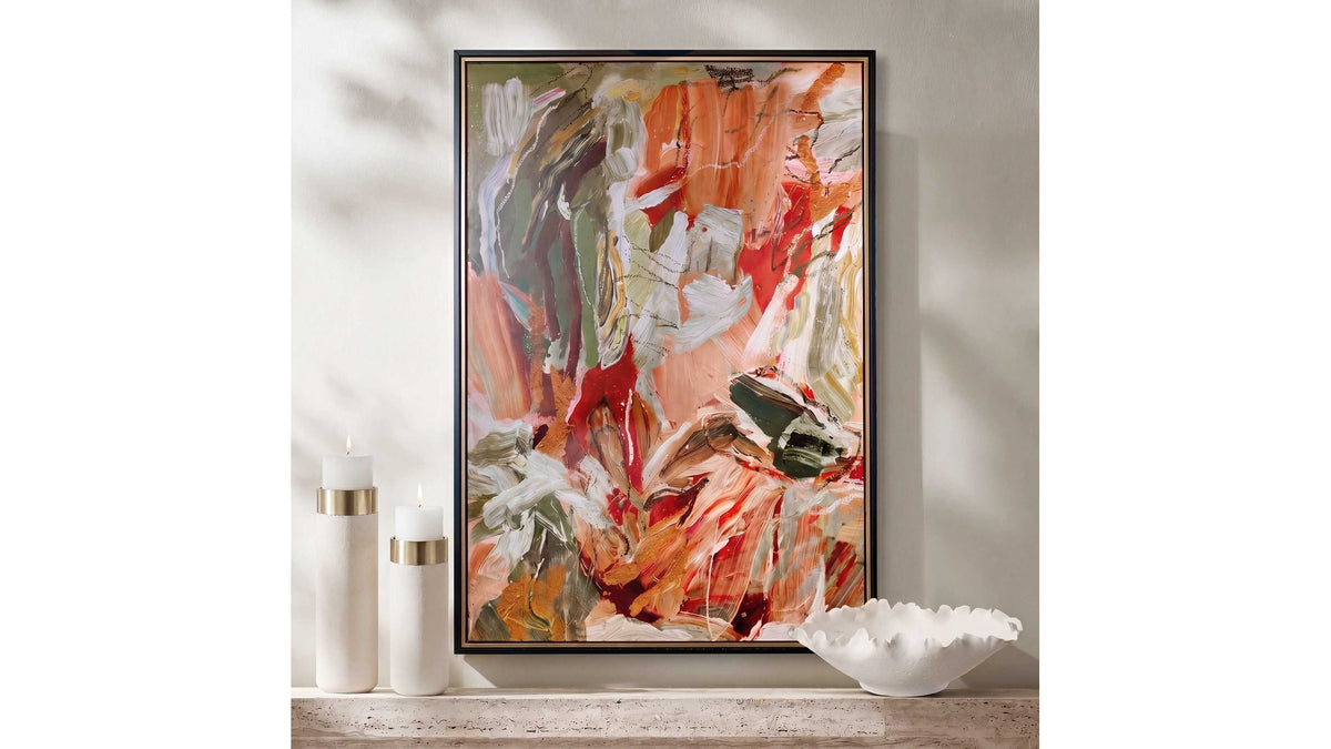 Garden City - Abstract Art - Green / Orange / Pink