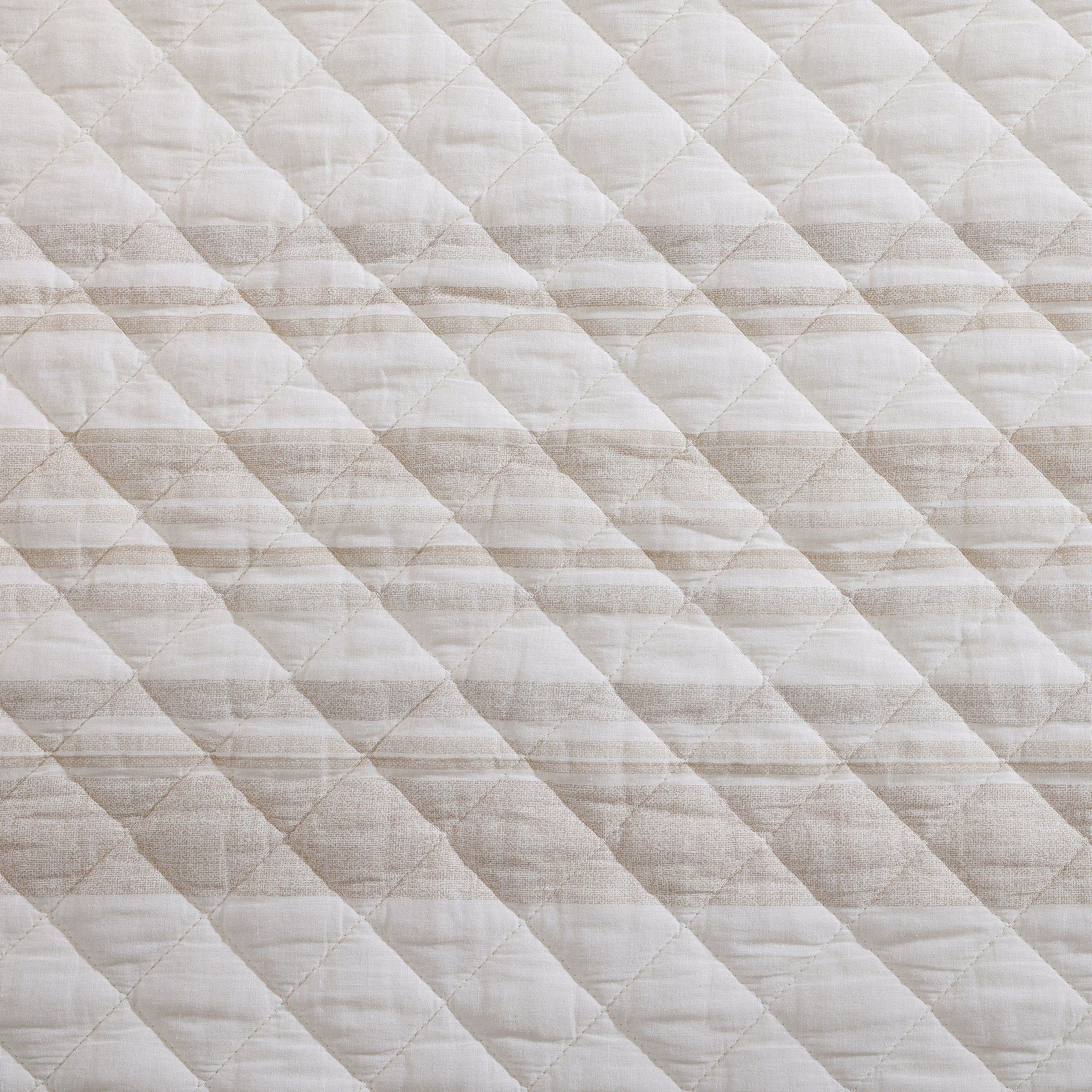 Mystic Stripe - Full/Queen Cotton Gauze Quilt Set (Set of 3) - Taupe