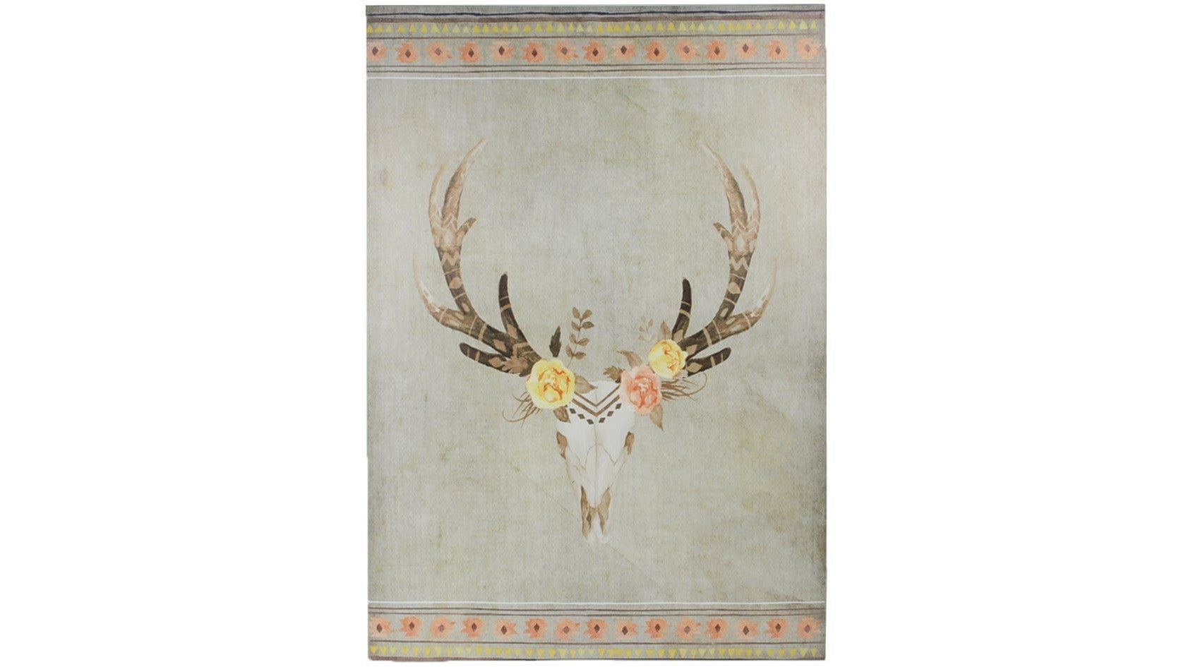 Desert Skull - 20" x 29.5" Bohemian Canvas Wall Art 4 Per Carton - Cream
