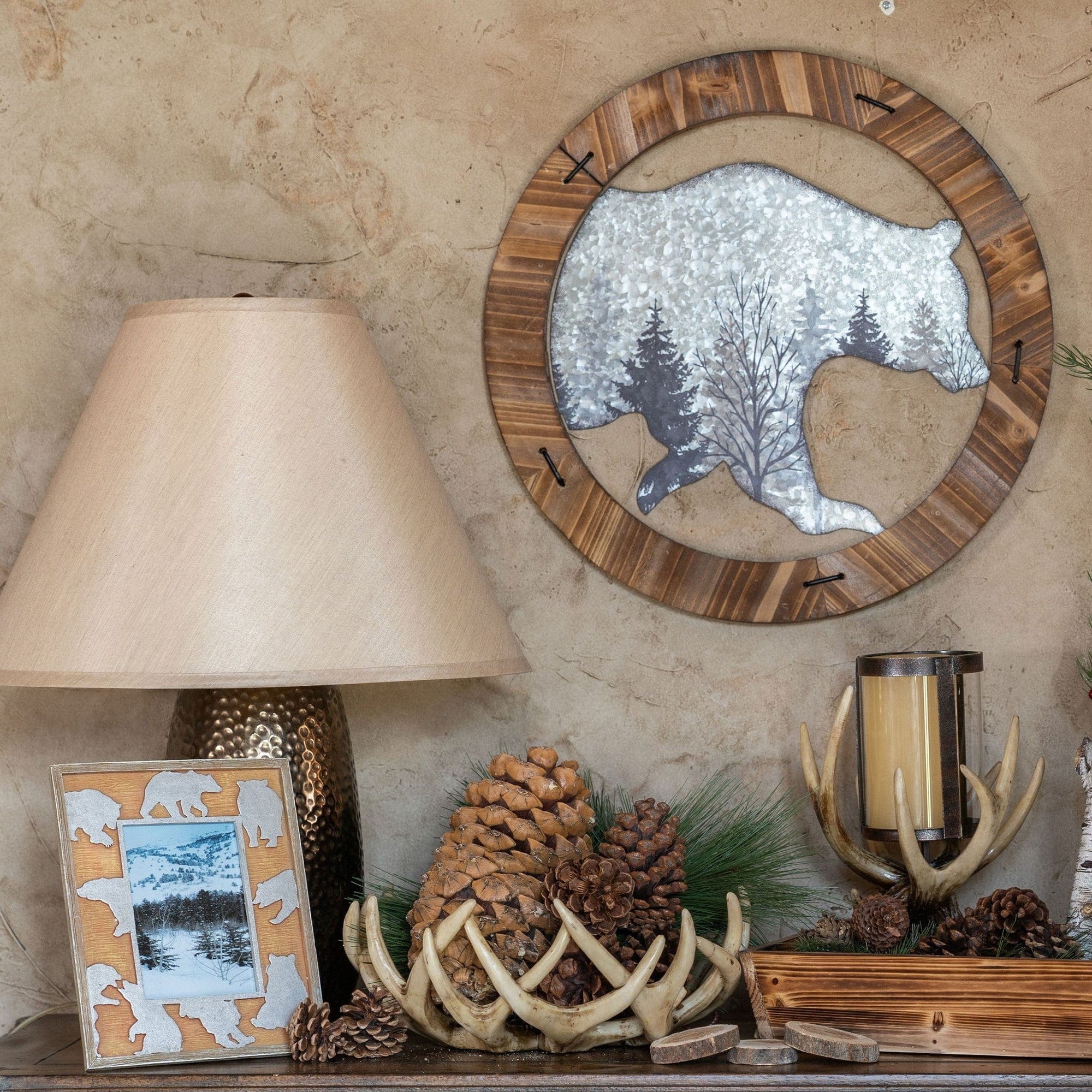 Picture Frame - 4" x 6" Bear Cutout Picture Frame 4 Per Carton - Tan / Grey
