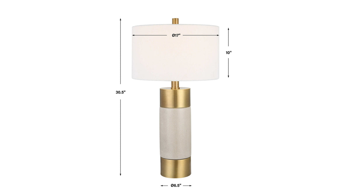 Adelia - Ivory &amp; Brass Table Lamp