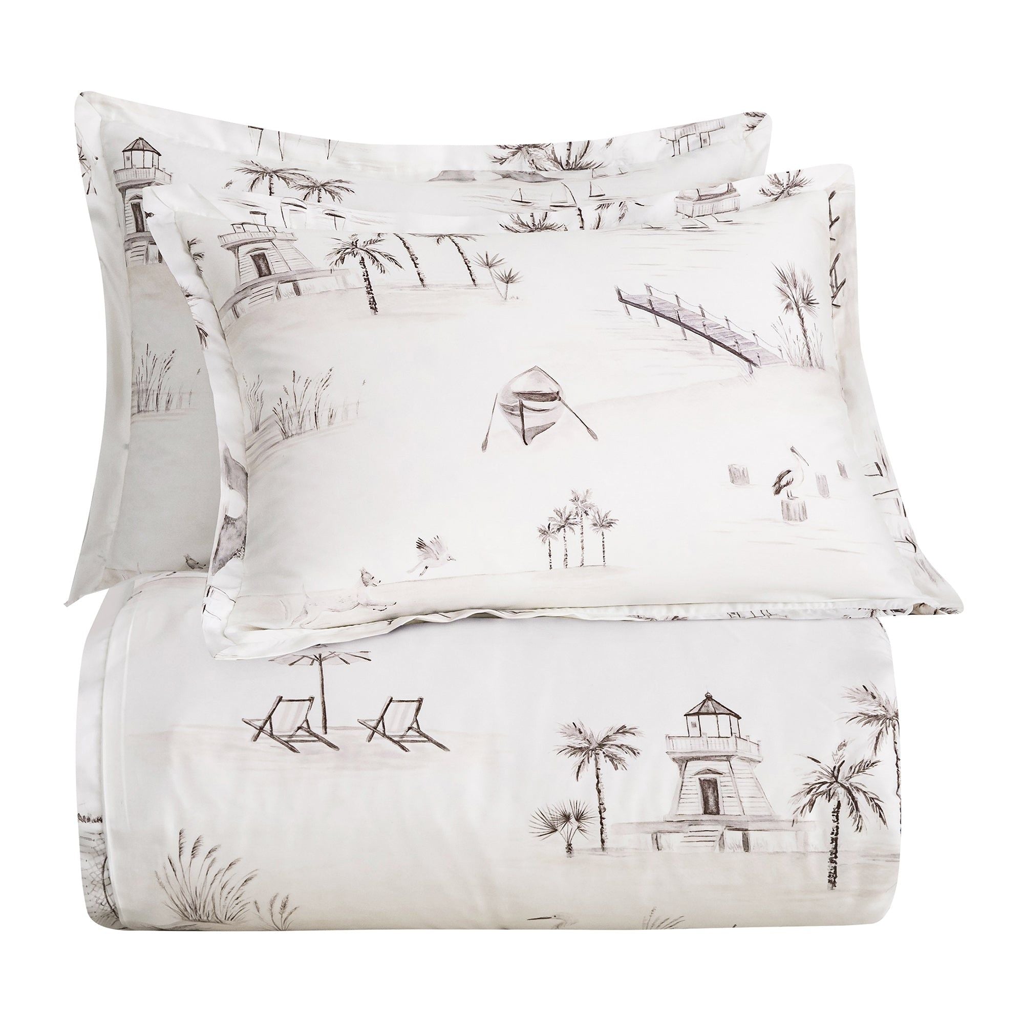 Lyocell - King Seaside Eucalyptus Comforter Set (Set of 3) - Taupe
