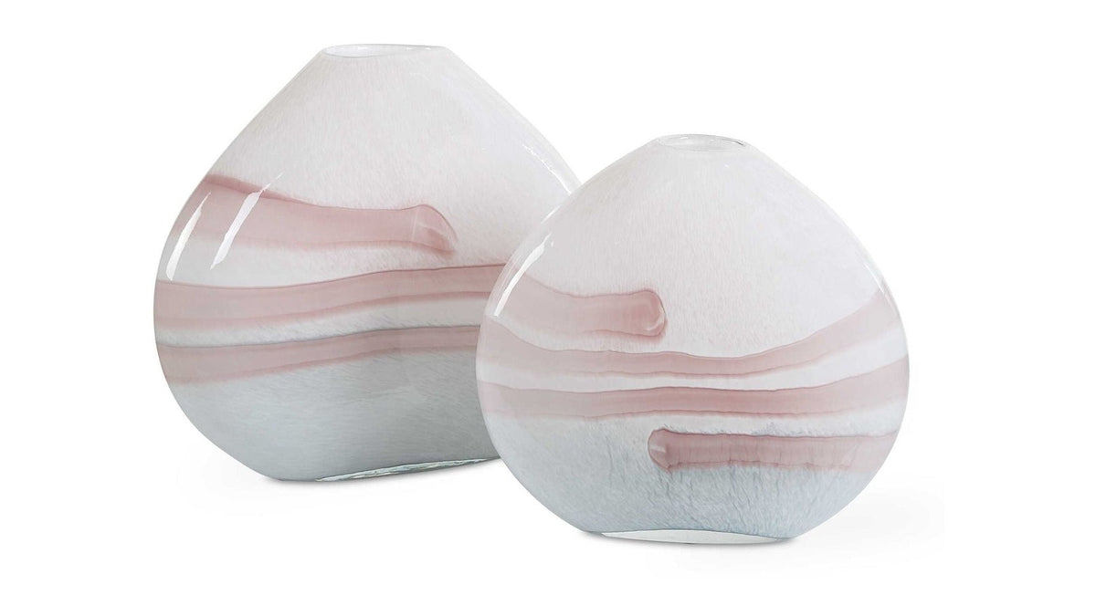 Blush - Swirl Glass Vases Set of 2