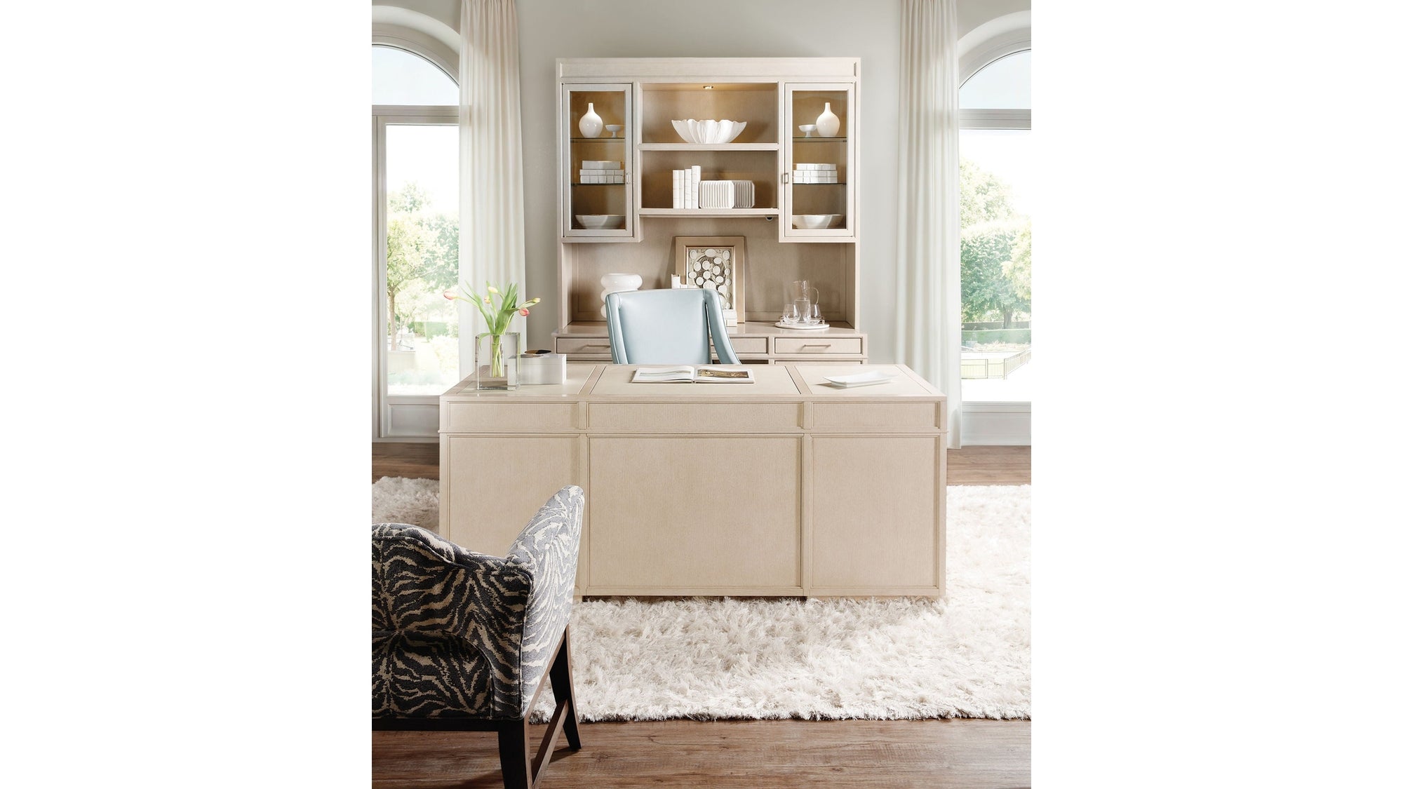 Marlowe - Executive Desk - Polished Limestone