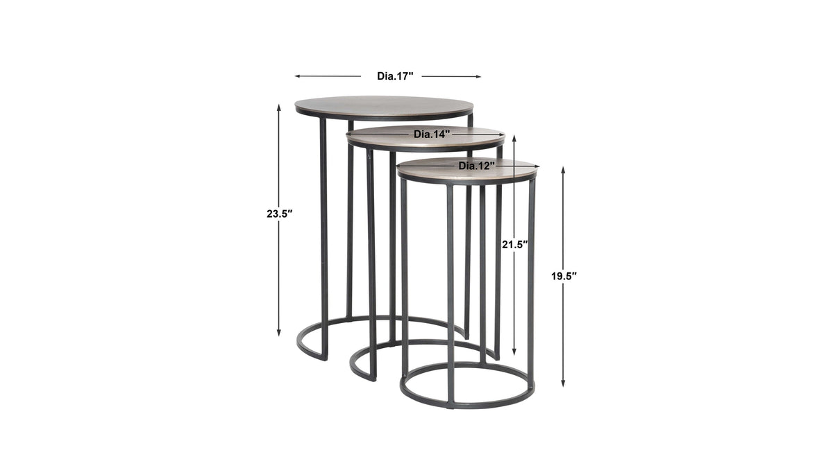 Erik - Metal Nesting Tables Set of 3 - Dark Gray